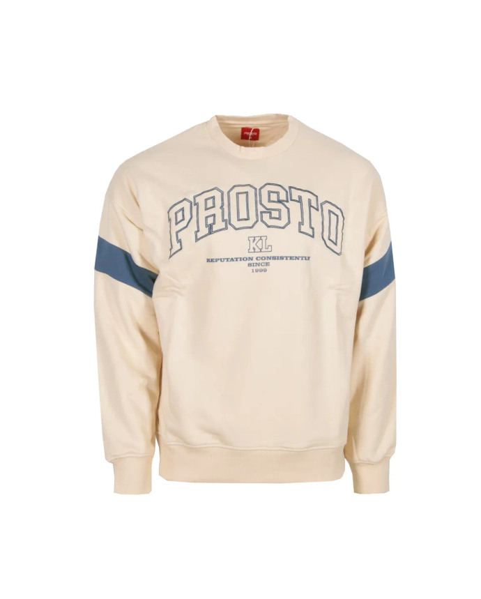 Bluza męska Prosto Klasyk Unigo crewneck beżowa sklep Patshop pl