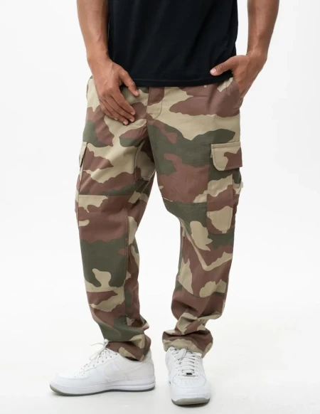 Spodnie materiałowe Baggy Bojówki Jigga Wear Ripstop Military brązowo/zielone camo