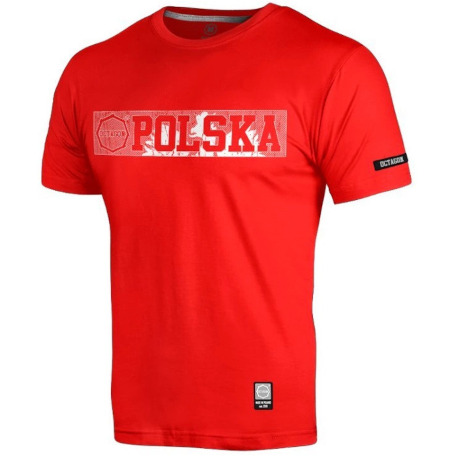 Koszulka T-shirt męski Octagon Polska Logo czerwona