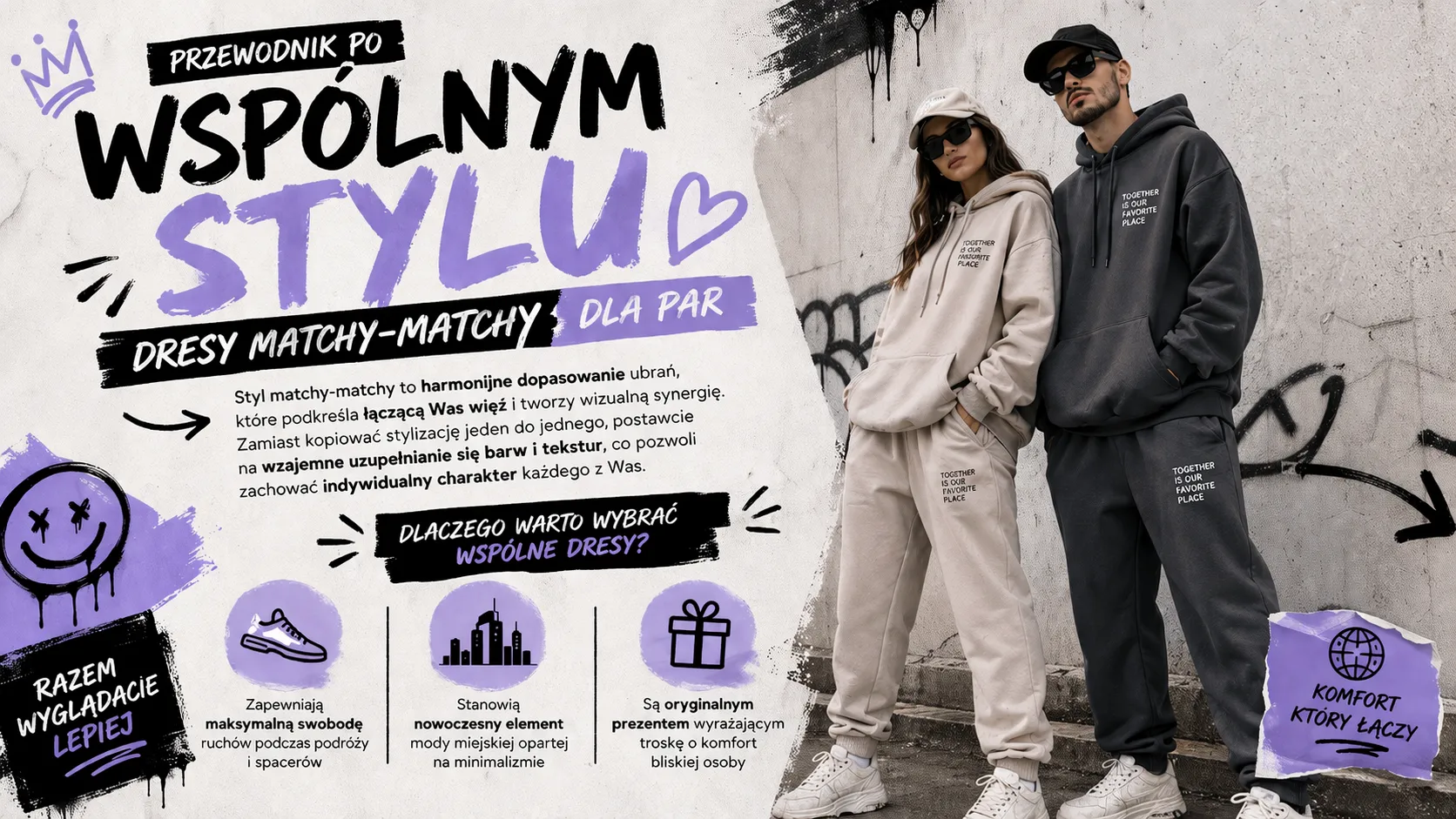 Przewodnik po wspólnym stylu - dresy matchy-matchy dla par
