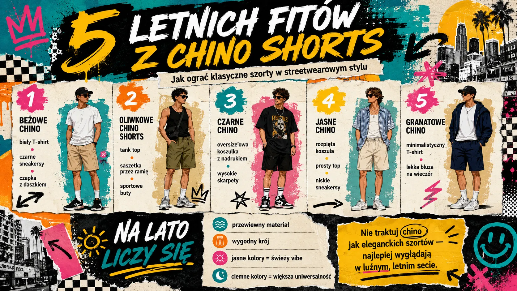 5 letnich fitów z chino shorts