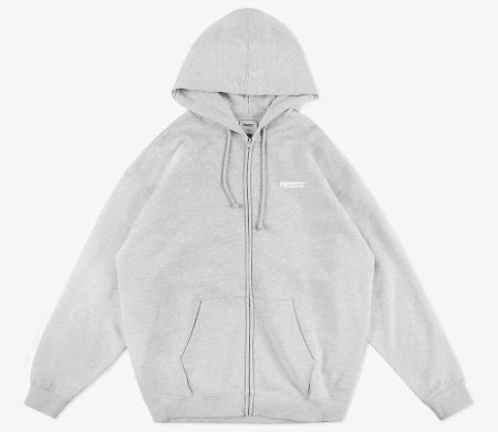 Bluza męska rozpinana z kapturem Prosto Logo szara