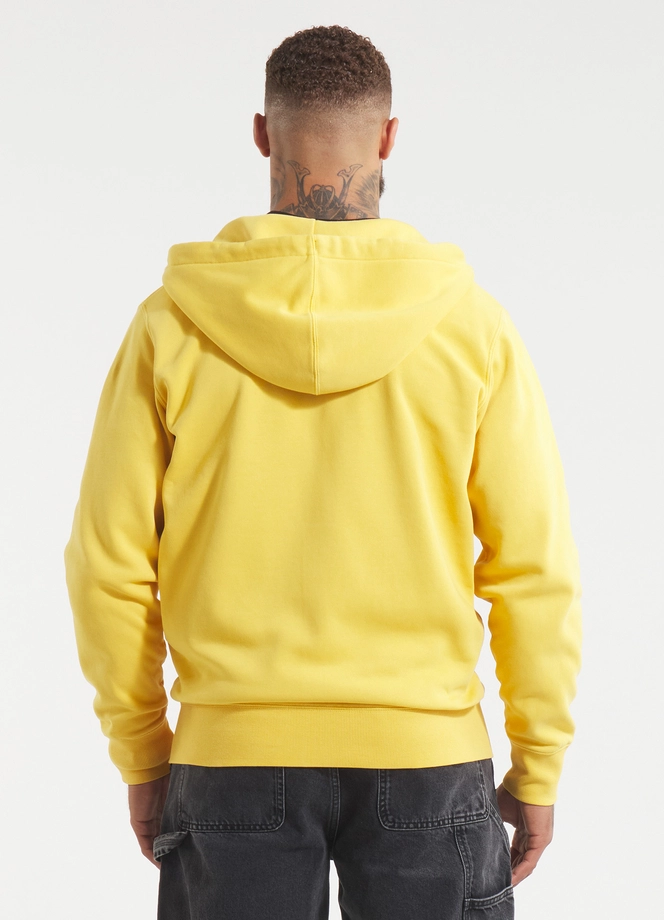 Bluza męska z kapturem Pitbull Pit Bull Lancaster 2 ZIP Washed żółta