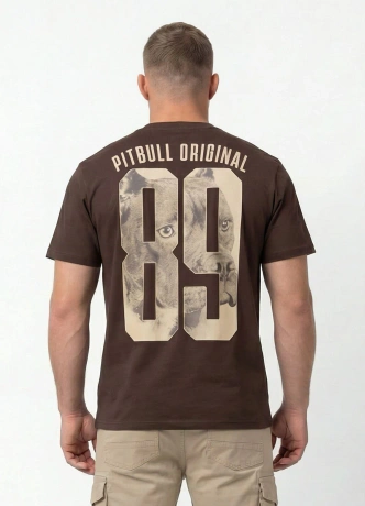 Koszulka męska T-Shirt Pitbull Eighty Nine Dog ciemno brązowa