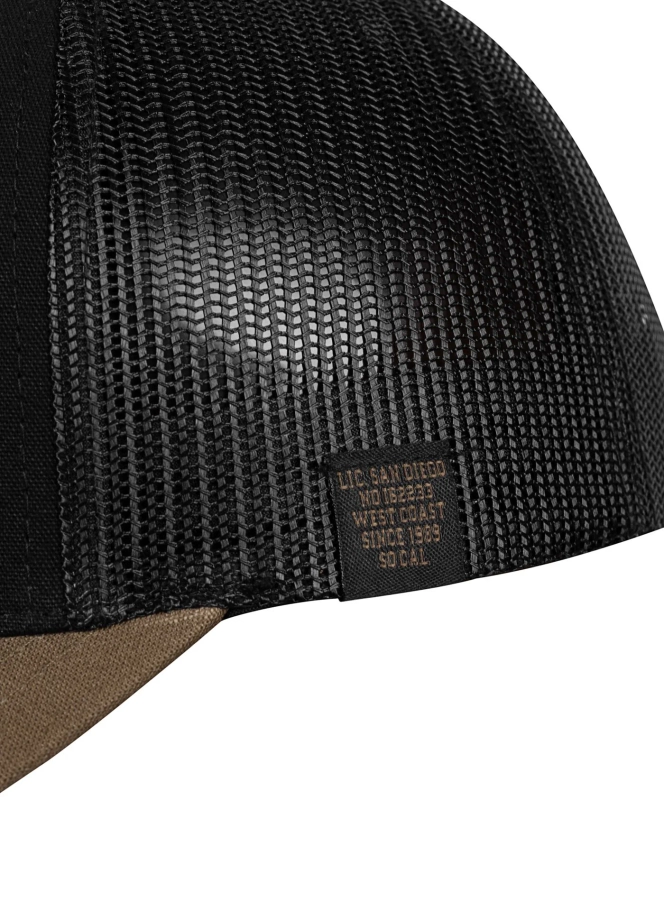 Czapka z daszkiem Snapback Trucker Pit Bull Pitbull San Diego CA czarno/brązowa