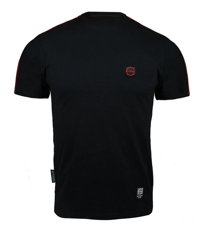 Koszulka męska T-shirt Octagon Stripe czarno/czerwona