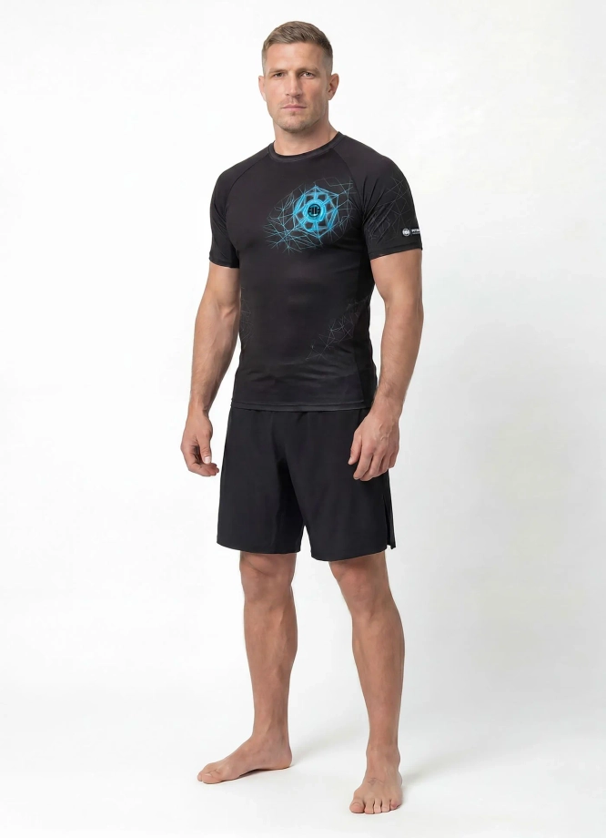 Koszulka męska rashguard Pitbull Ray czarna/niebieska