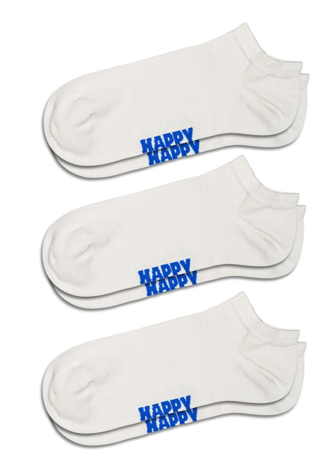 Skarpety Happy Socks 3-Pack Solid Low Socks białe