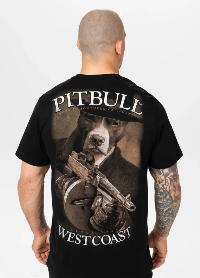 Koszulka męska T-Shirt Pit Bull Pitbull Tommy Gun czarna