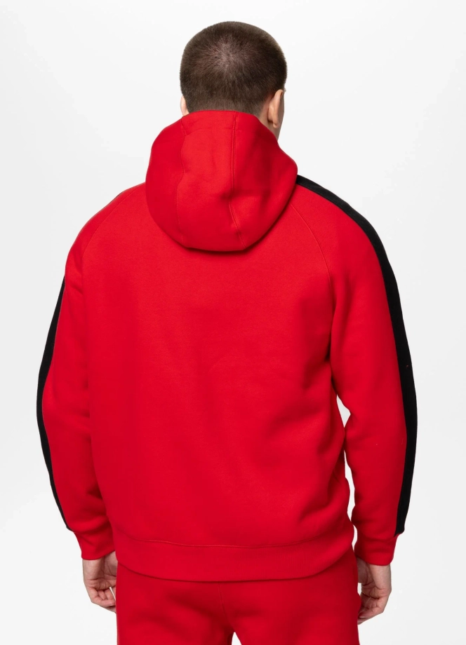 Bluza męska rozpinana z kapturem Pit Bull San Diego CA czerwona