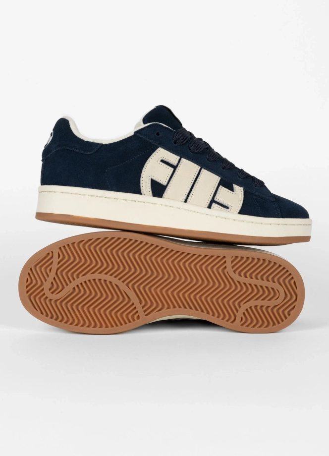 Buty sportowe sneakersy męskie Pit Bull Walker Logo ciemno niebieskie