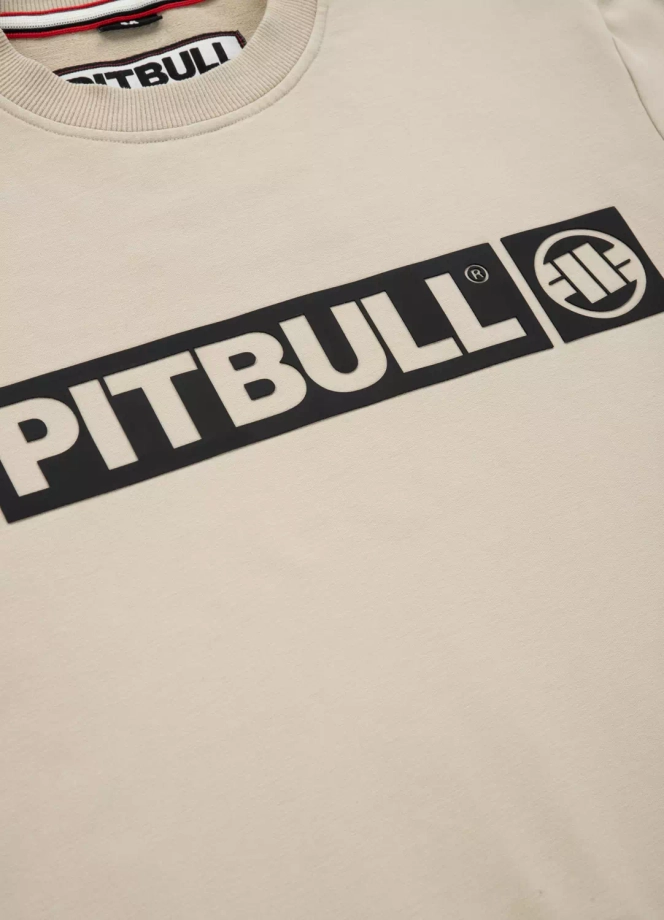 Bluza męska bez kaptura Pitbull Albion Pit Bull crewneck beżowa