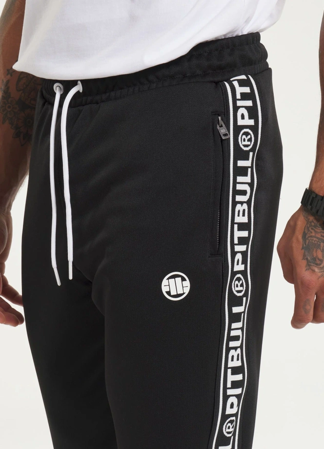 Spodnie dresowe męskie Pit Bull Oldschool Tape Logo 26 czarne