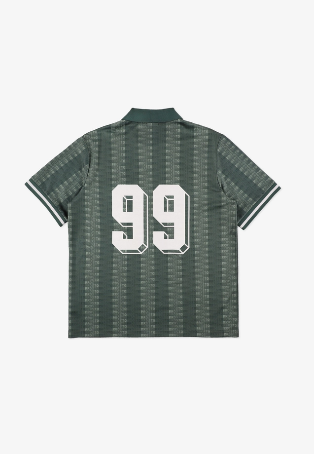 Koszulka męska t-shirt z kołnierzykiem Prosto Glast zielona