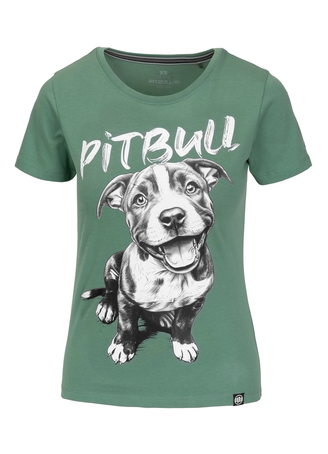 Koszulka t-shirt damska Pit Bull Pitbull Puppy 2 miętowa zielona