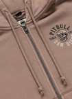 Bluza damska rozpinana z kapturem Pitbull Washed Skull Surf brązowa