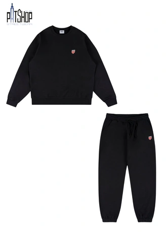 Komplet męski dresowy Prosto Shield crewneck czarny