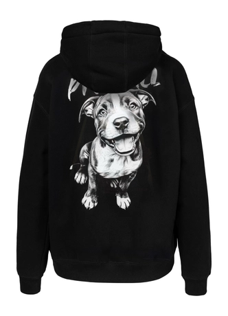 Bluza damska z kapturem oversize Pit Bull Puppy 2 czarna