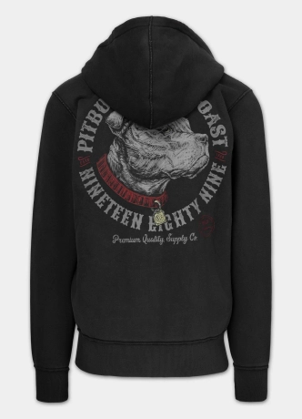 Bluza męska rozpinana z kapturem Pitbull Strenght & Respect grafitowa