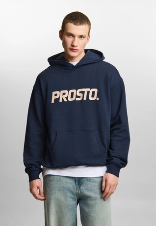 Bluza męska z kapturem streetwear Prosto Big Log granatowa