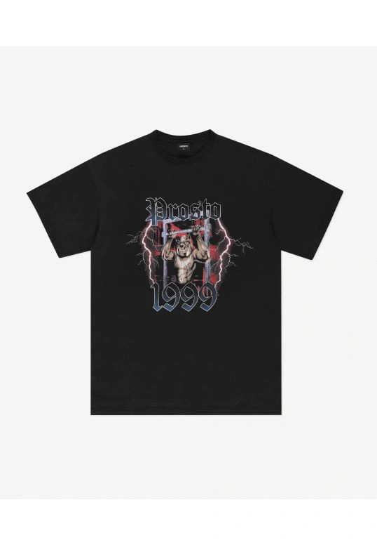 Koszulka męska t-shirt oversize Prosto Urbgym sprany czarny