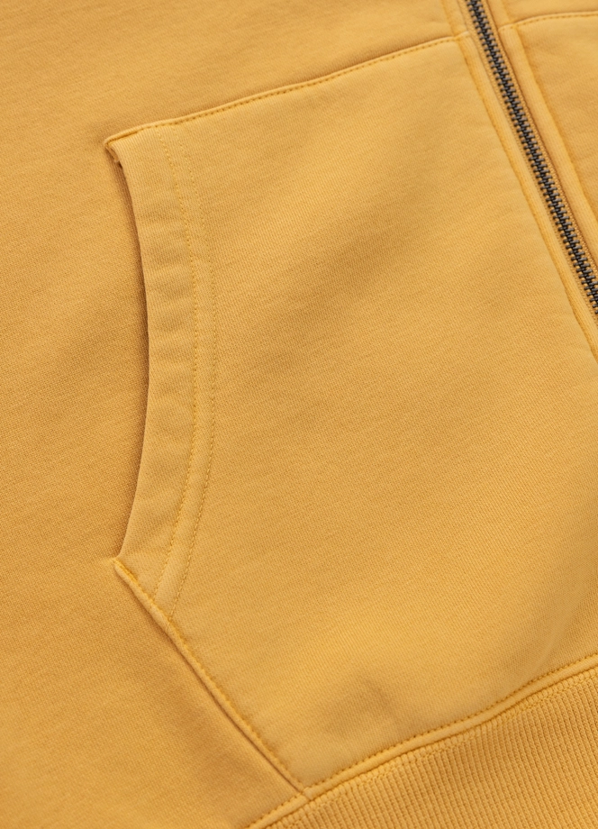 Bluza męska z kapturem Pitbull Pit Bull Lancaster 2 ZIP Washed żółta