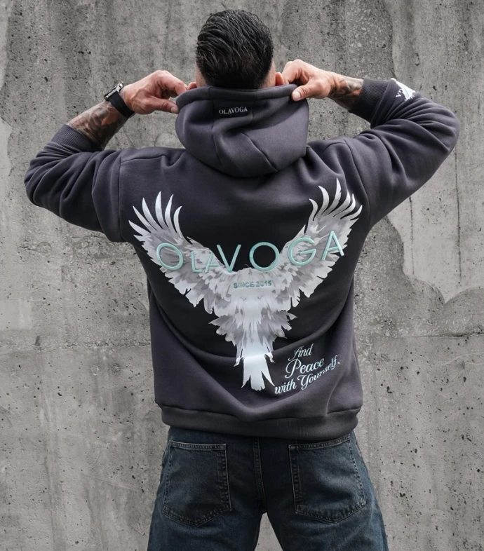 Bluza męska z kapturem Olavoga EAGLE grafitowa