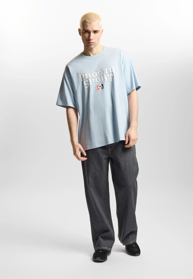 Koszulka męska t-shirt Prosto Sport jasno niebieska