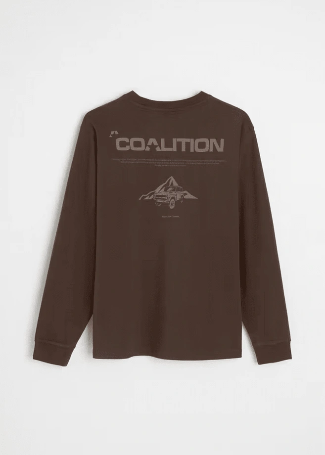 Longsleeve męski Coalition CLTN LG Back brązowy