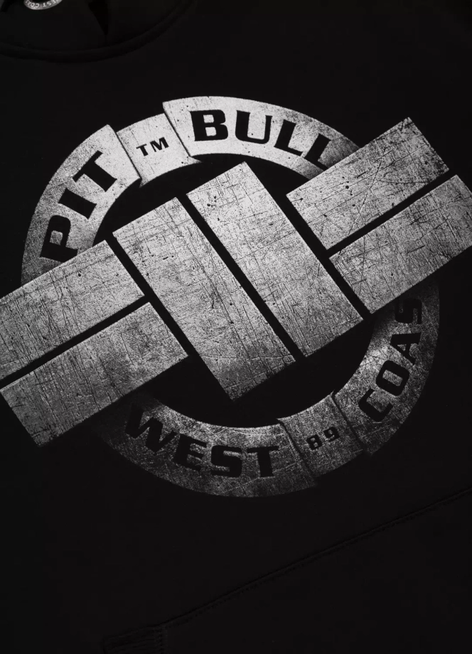 Bluza męska z kapturem Pitbull Pit Bull Steel Logo czarna