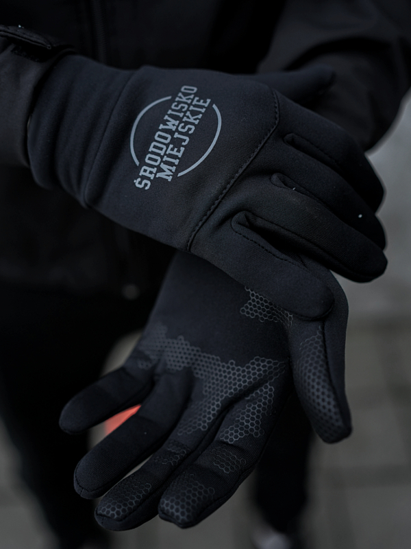 Rękawiczki zimowe Środowisko Miejskie Softshell Classic Touch Screen czarne