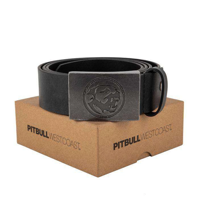 Pasek skórzany Pitbull Leather Belt Bones black