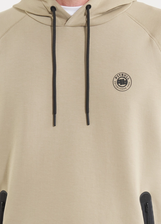 Bluza męska z kapturem Pitbull Pit Bull Dogwood beżowa