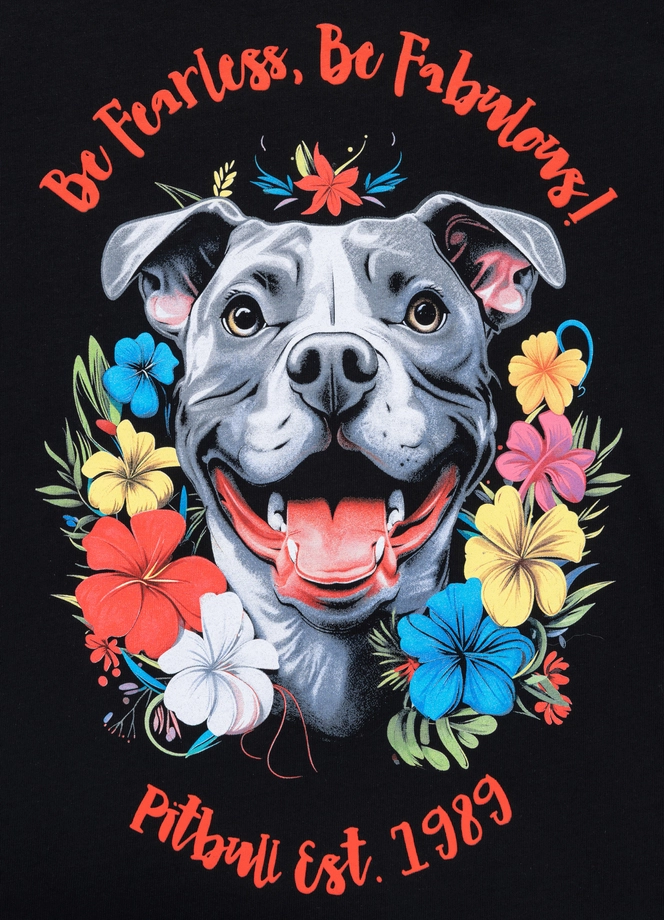 Koszulka damska T-shirt Pit Bull Happy-Pit 2 czarna