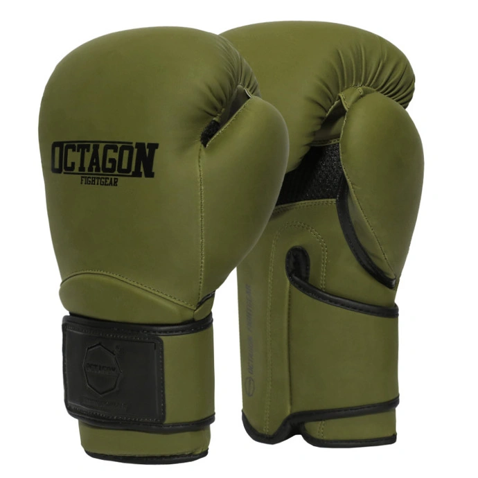 Rękawice bokserskie Octagon Matt khaki zielone