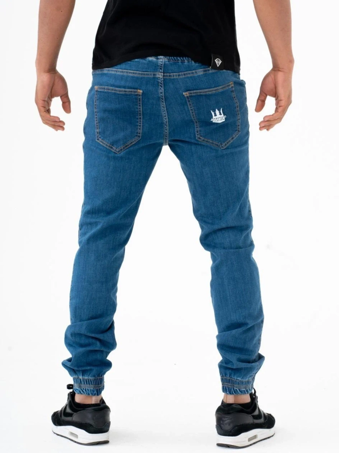 Spodnie męskie Jeans Jogger Jigga Wear Crown Classic niebieskie