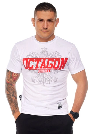 Koszulka męska T-shirt Octagon Polska Orzeł biała