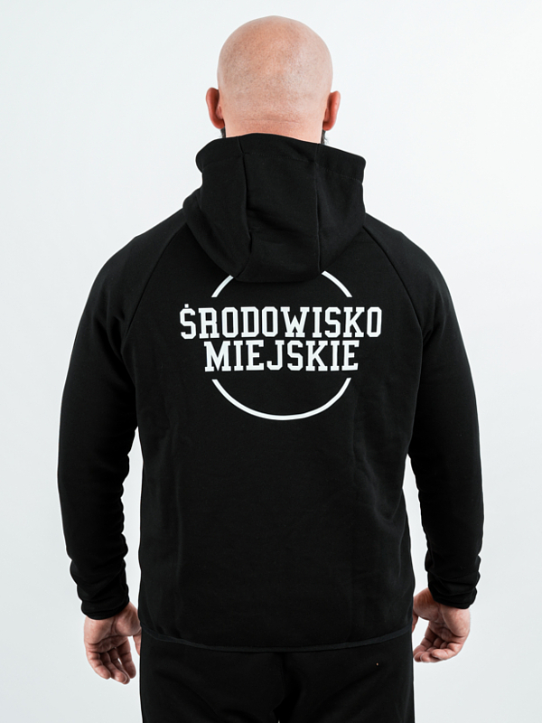 Bluza męska z kapturem Środowisko Miejskie Classic Tech czarna/biała