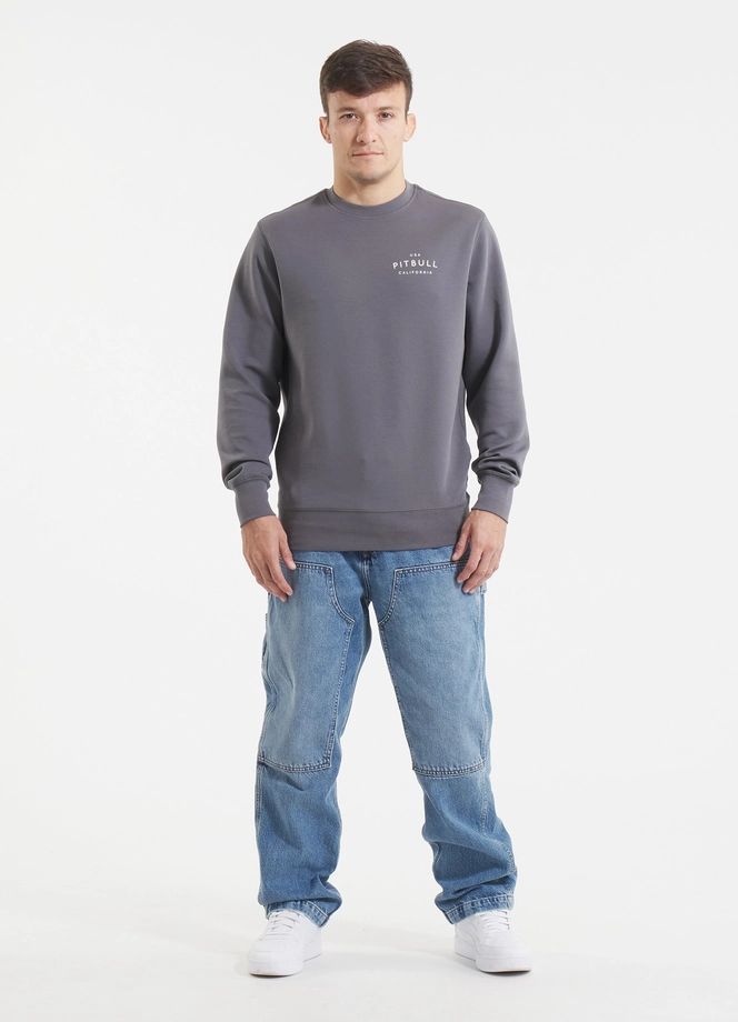 Bluza męska bez kaptura Pitbull Pit Bull Sampson grafitowa szara