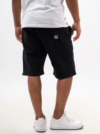 Spodenki szorty męskie jeans Baggy Jigga Wear Crown czarne