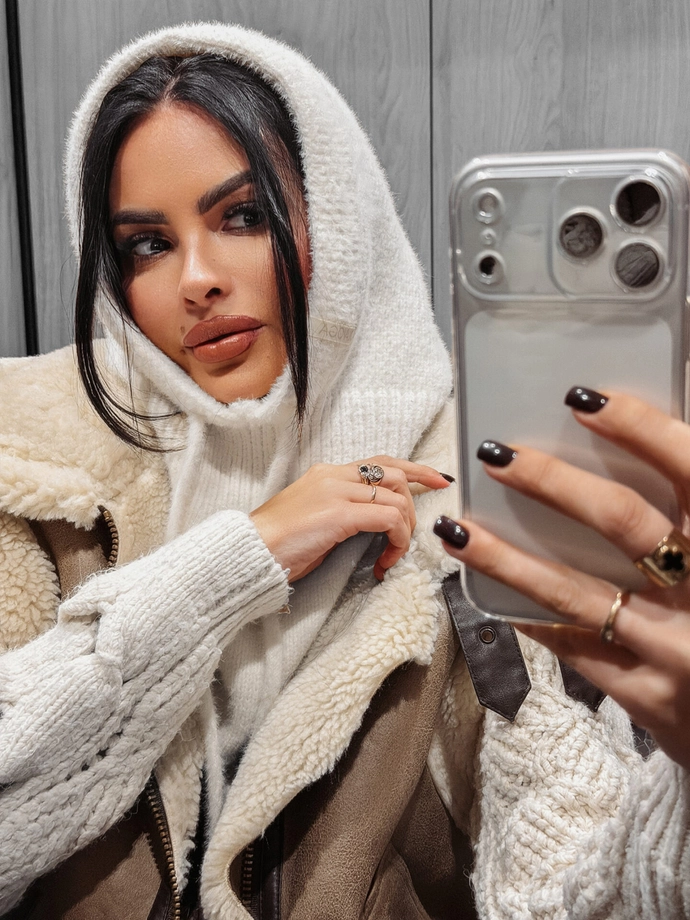 Balaclava Kaptur Olavoga Sabina kremowa