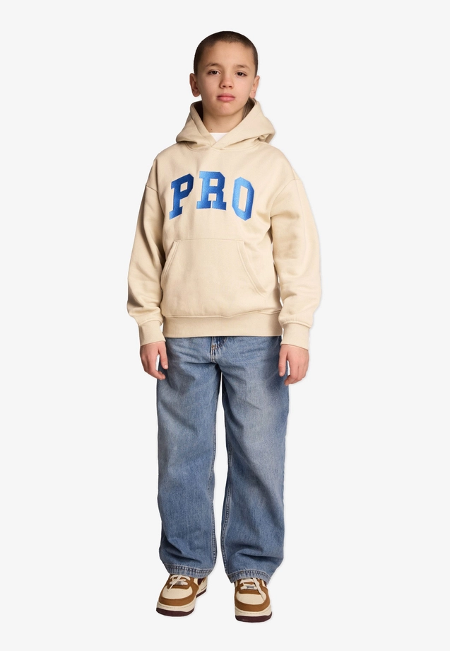 Bluza dziecięca z kapturem Prosto Kids Pro hoodie beżowa