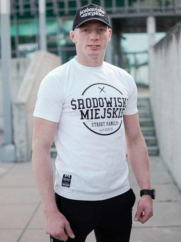 Koszulka męska t-shirt Środowisko Miejskie Theme biała/czarna