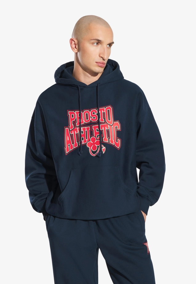 Bluza męska z kapturem oversize Prosto Chicago granatowa