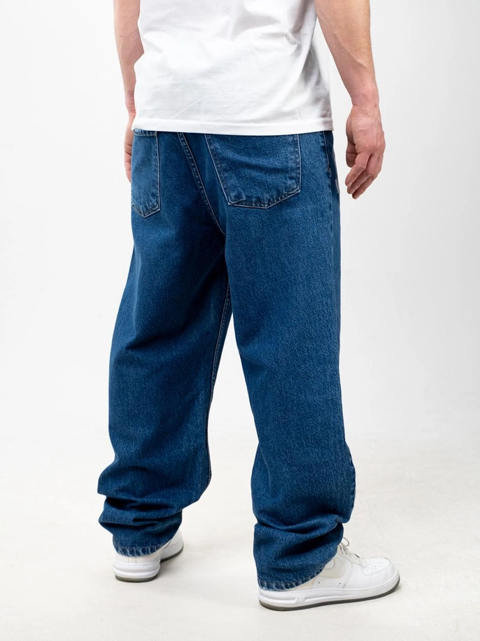 Spodnie męskie Jeans Baggy Jigga Wear Front Laser niebieskie