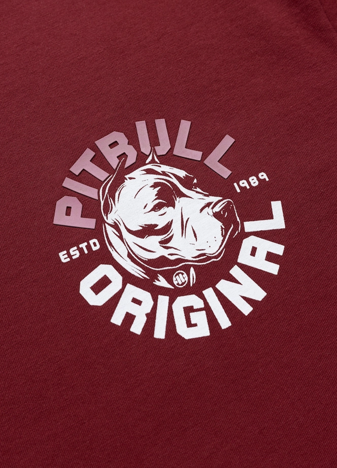 Koszulka męska T-Shirt Pit Bull Pitbull Dog SD bordowa