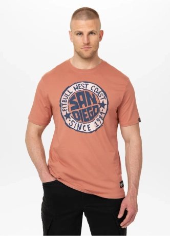 Koszulka męska T-Shirt Pit Bull Pitbull San Diego Sun łososiowa