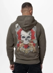 Bluza męska rozpinana z kapturem Pitbull Santa Muerte zielona