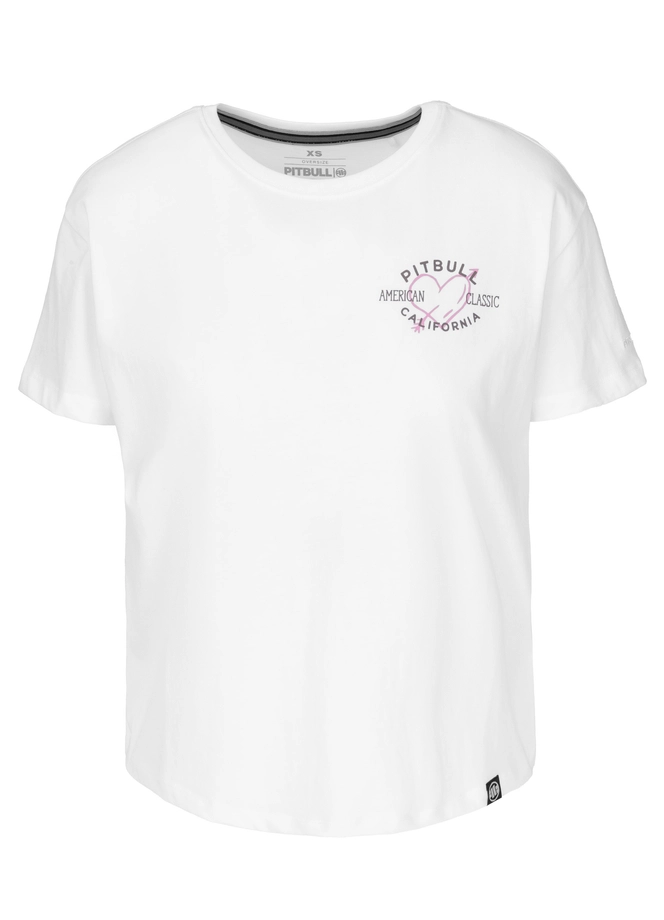 Koszulka damska T-shirt oversize Pit Bull Heart biała