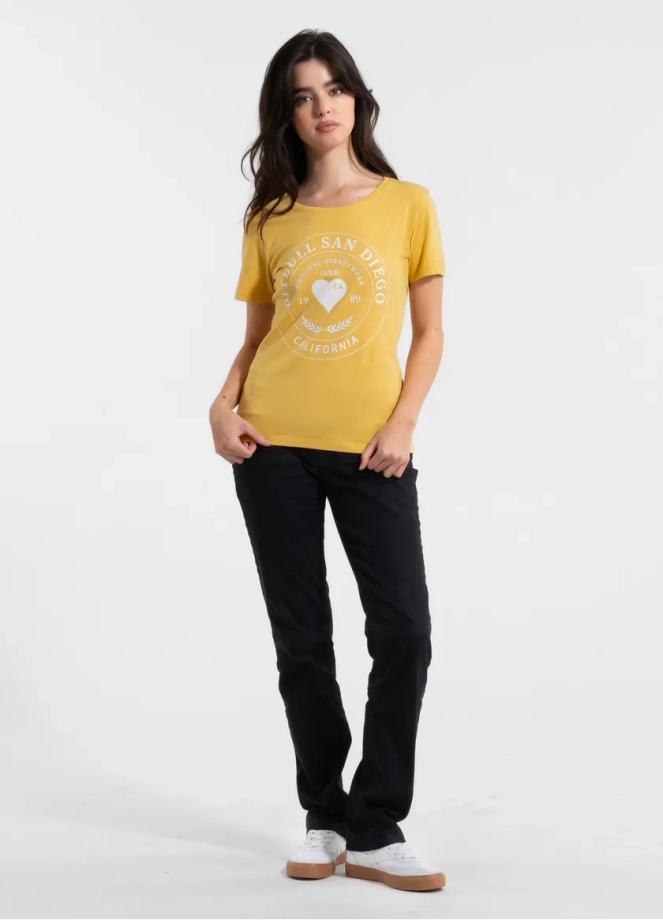 Koszulka t-shirt damska Pit Bull Pitbull Heartie żółta